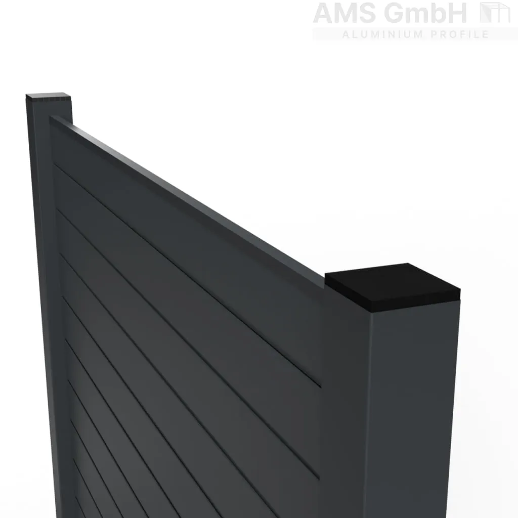 ALU ZAUN 190cm x 200 cm Anthrazit RAL 7016 2
