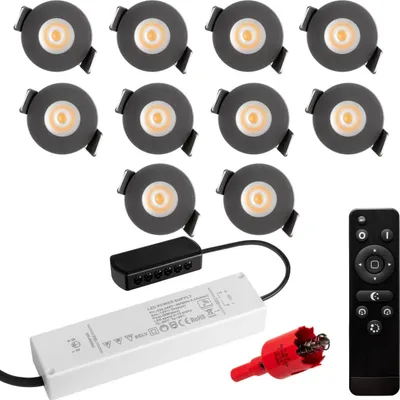 10er 3 Watt Led-Einbaustrahler Schwarz