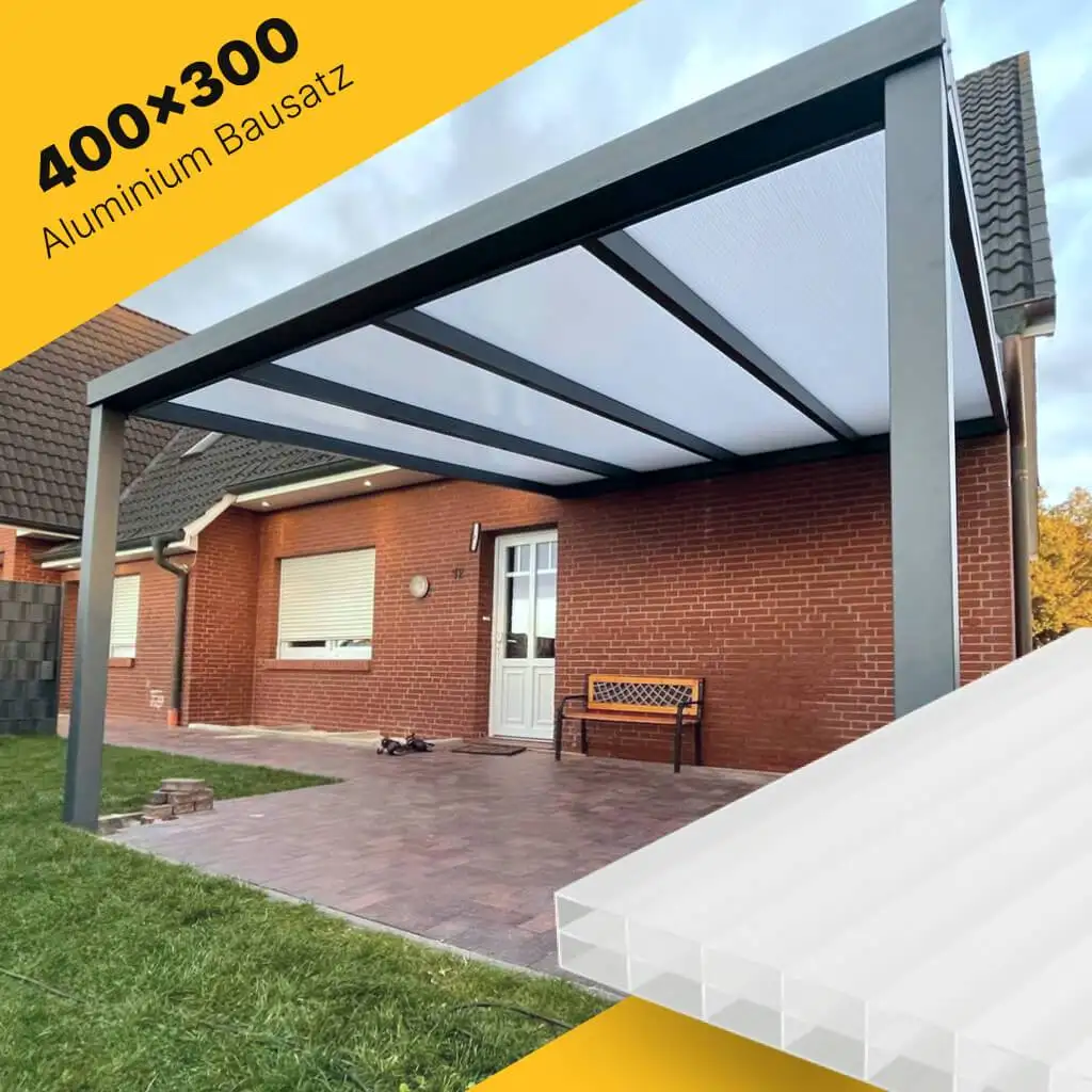 Terrasseüberdachung 400×300 für Polycarbonat