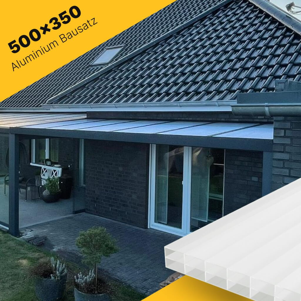 Terrasseüberdachung 500×350 für Polycarbonat