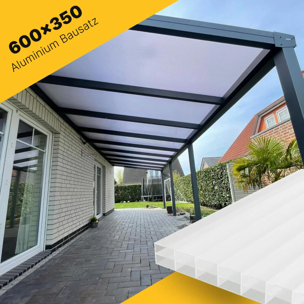 Terrasseüberdachung 600×350 für Polycarbonat