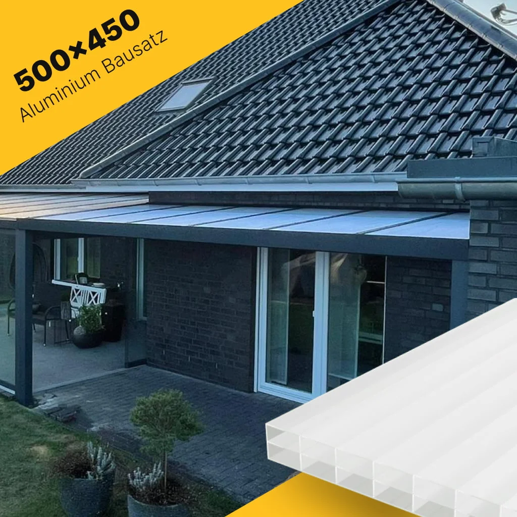 Terrasseüberdachung 500×450 für Polycarbonat