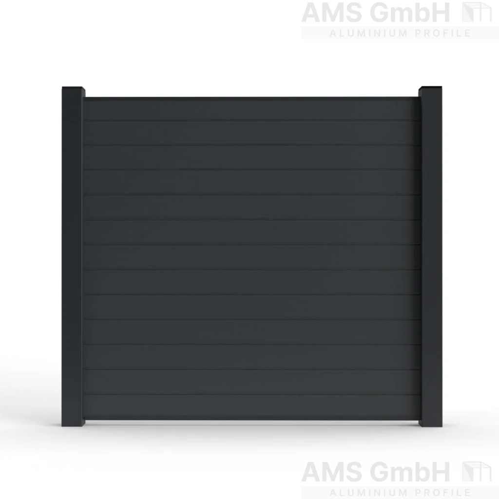 ALU ZAUN 190cm x 200 cm Anthrazit RAL 7016